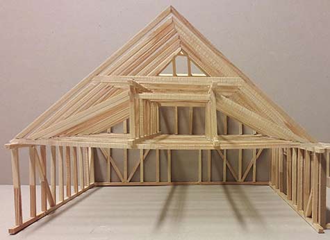 Ekserserhuset indre rom sett utenfra. Lameller av Elise Wiklund Ekserserhuset indre rom sett utenfra. Lameller av Elise Wiklund